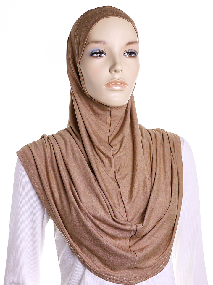 Sugar Brown Plain Jersey Al Amira Hijab