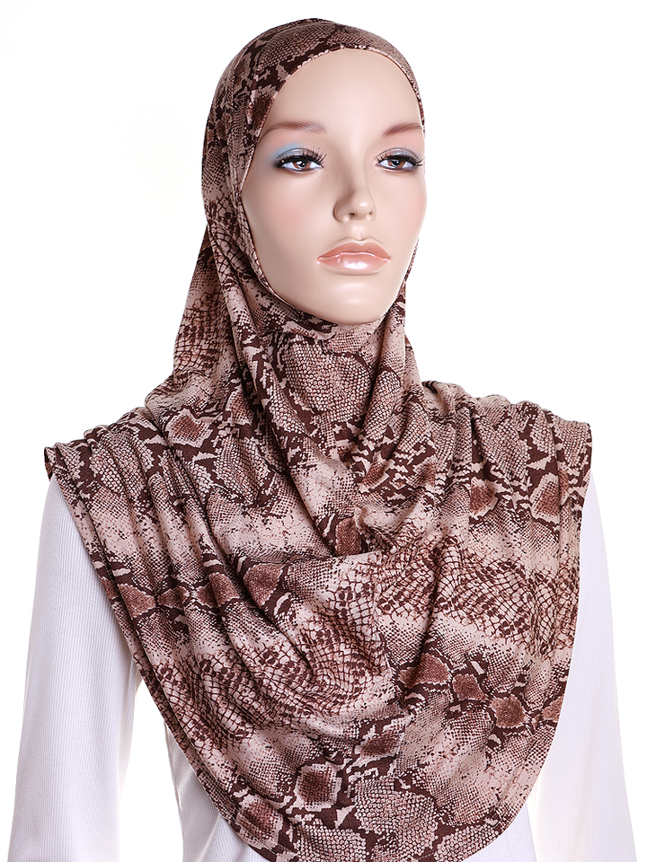 Brown Snakeskin Print Al Amira Hijab