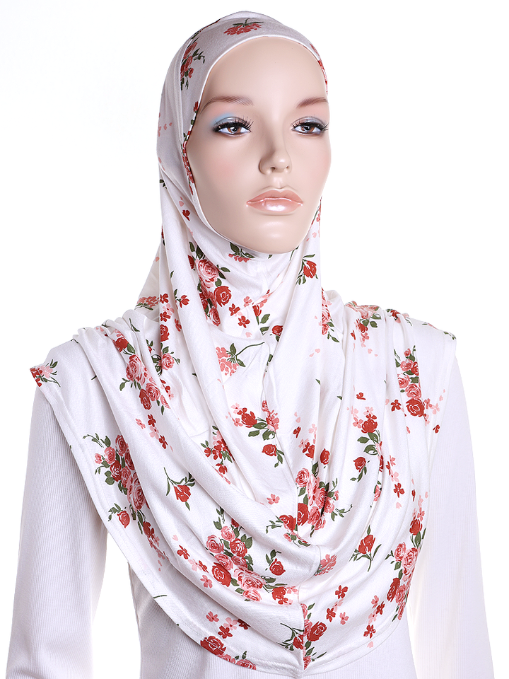 Ivory Floral Print Al Amira Hijab