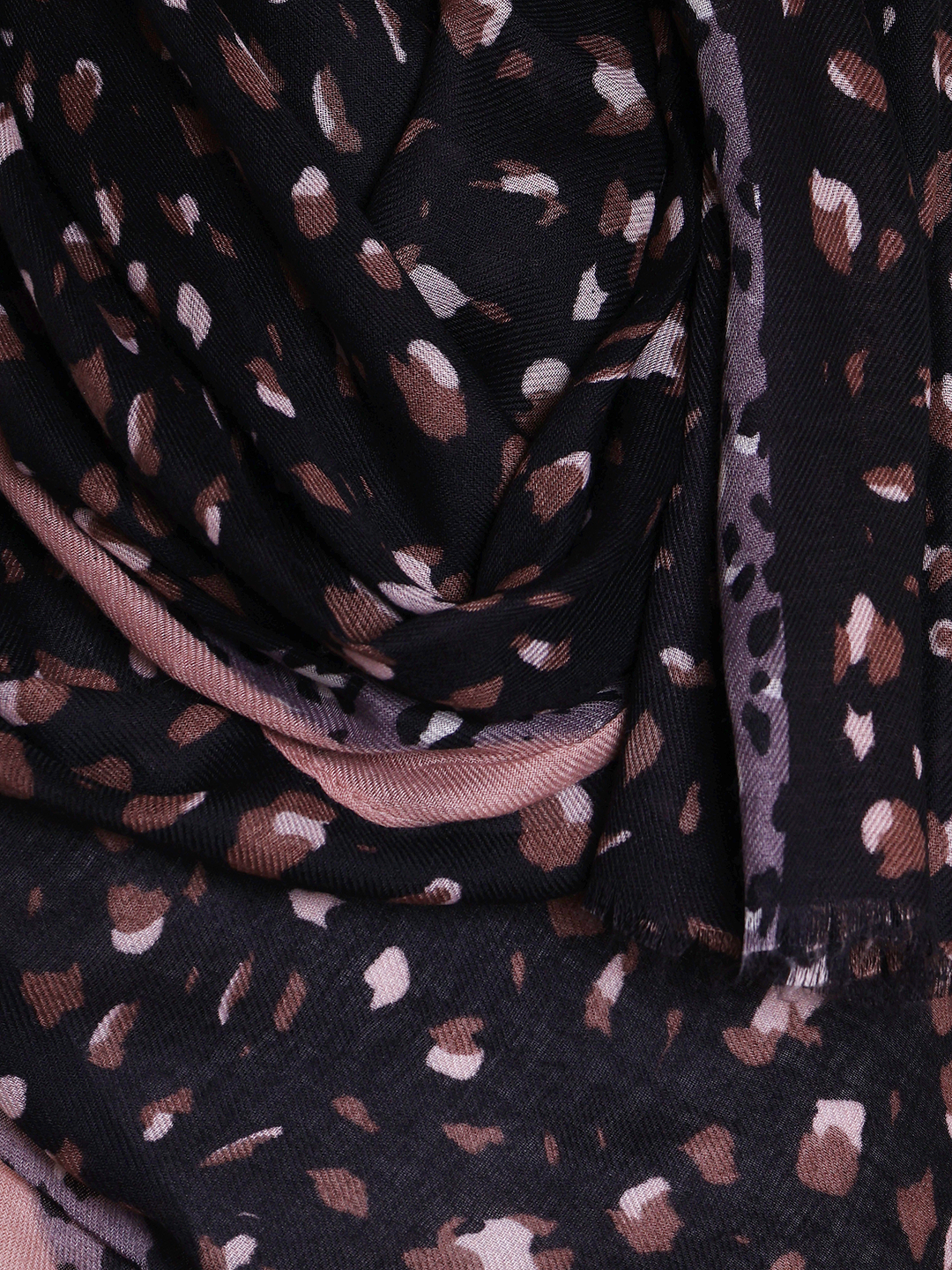 Black Leopard Border Print Hijab