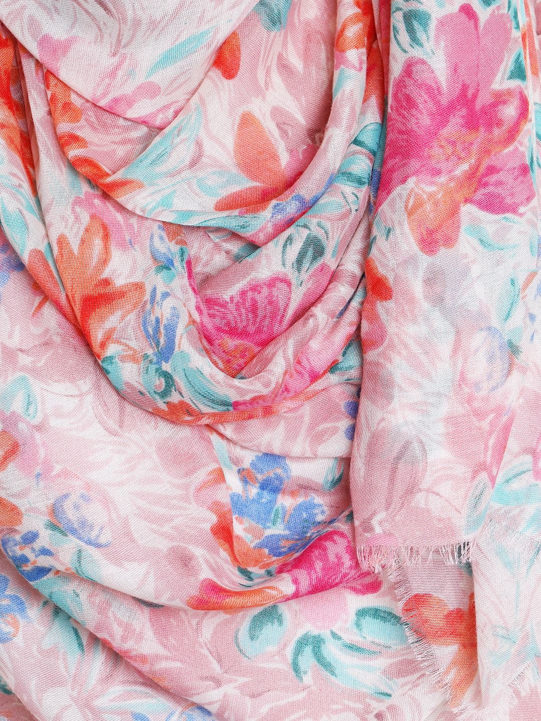 Pink Lily Floral Print Hijab