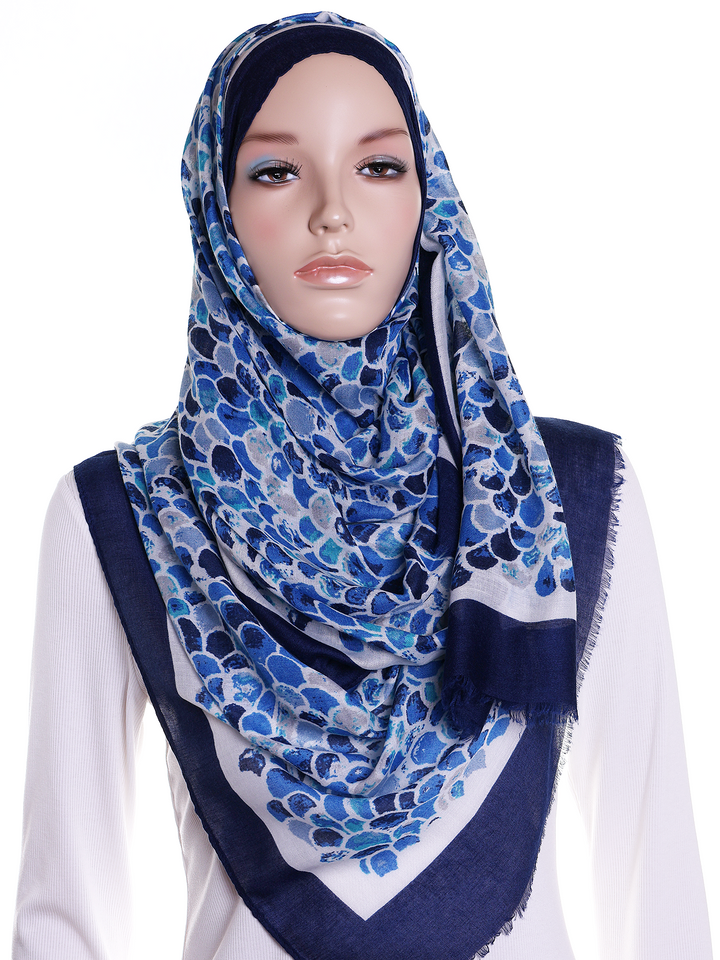 Blue Mermaid Print Hijab