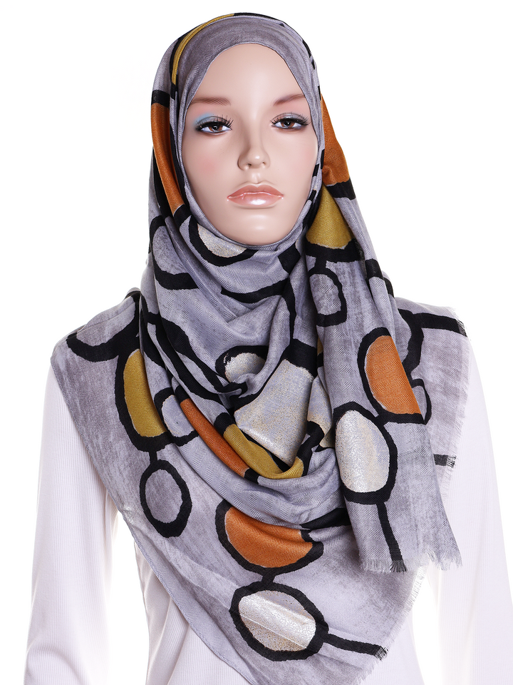 Grey Pebble Print Hijab