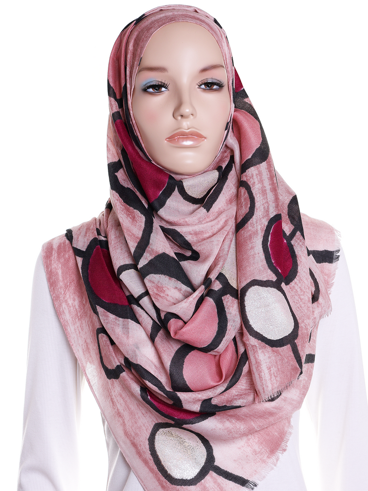 Pink Pebble Print Hijab