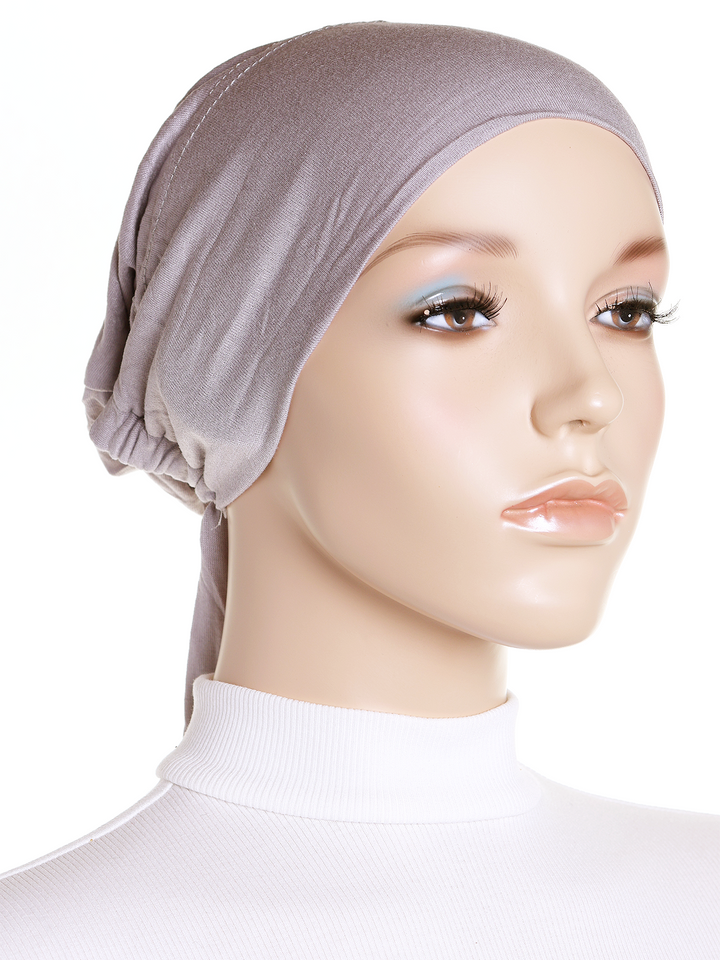 Silver Plain Jersey Tie Back Bonnet