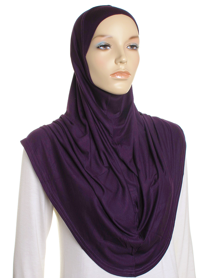 Dark Purple Plain Jersey Al Amira Hijab - Hijab Store Online