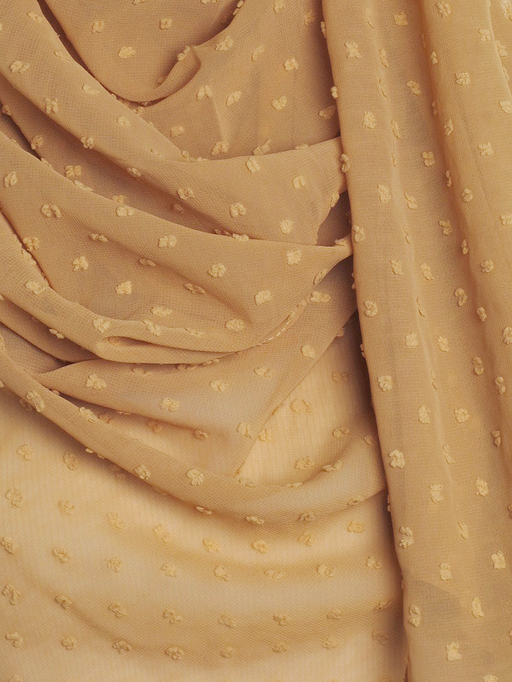 Caramel Dotted Chiffon Hijab