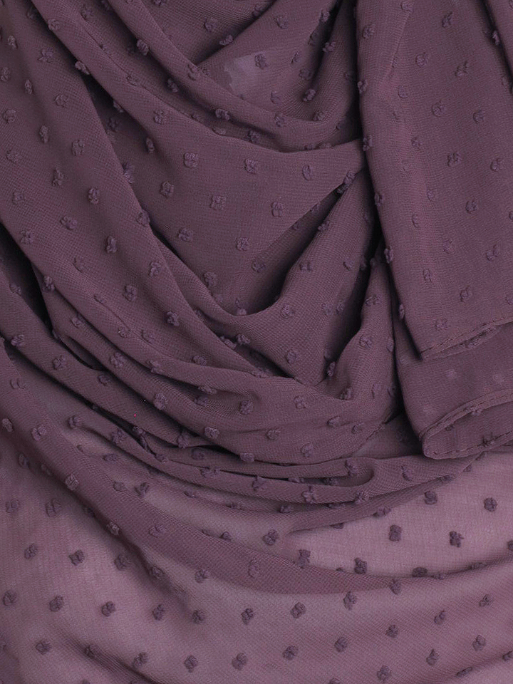 Plum Dotted Chiffon Hijab