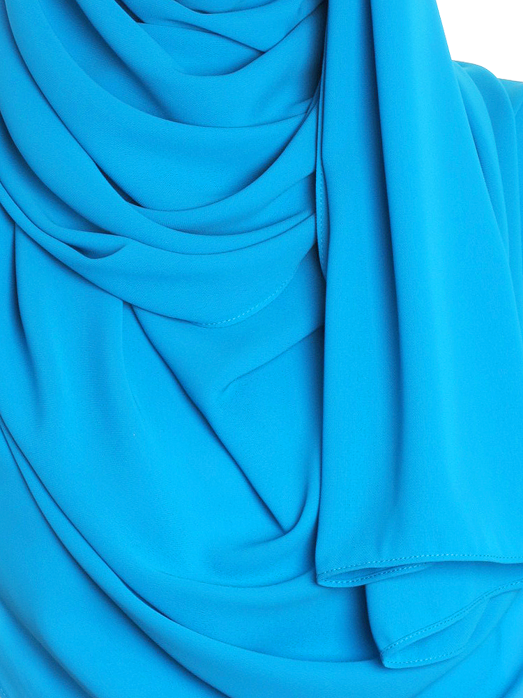 Azure Blue Premium Chiffon Hijab