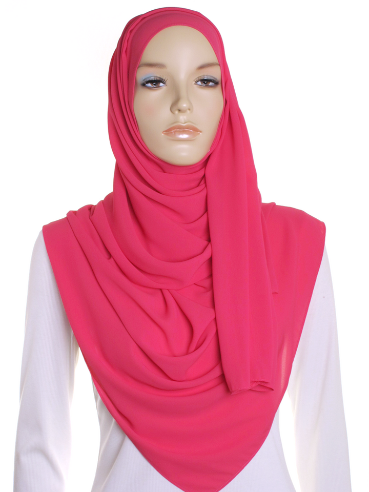 Hot Pink Premium Chiffon Hijab