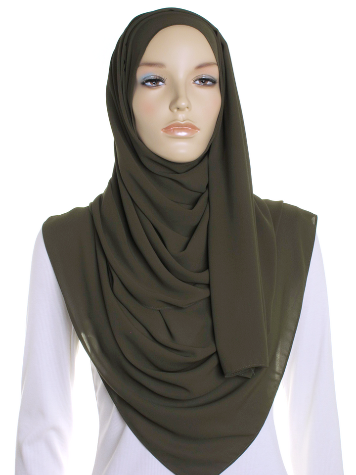 Khaki Premium Chiffon Hijab