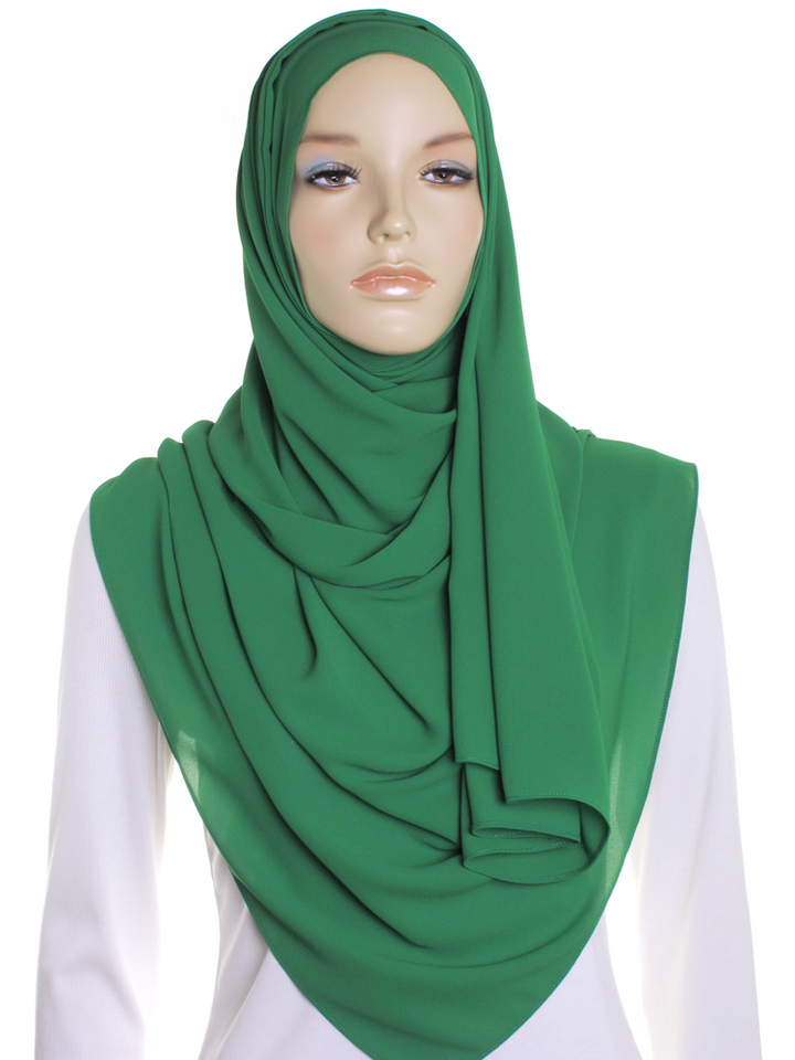 Verdant Green Premium Chiffon Hijab