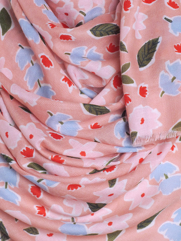 Pink Ditsy Flower Print Hijab