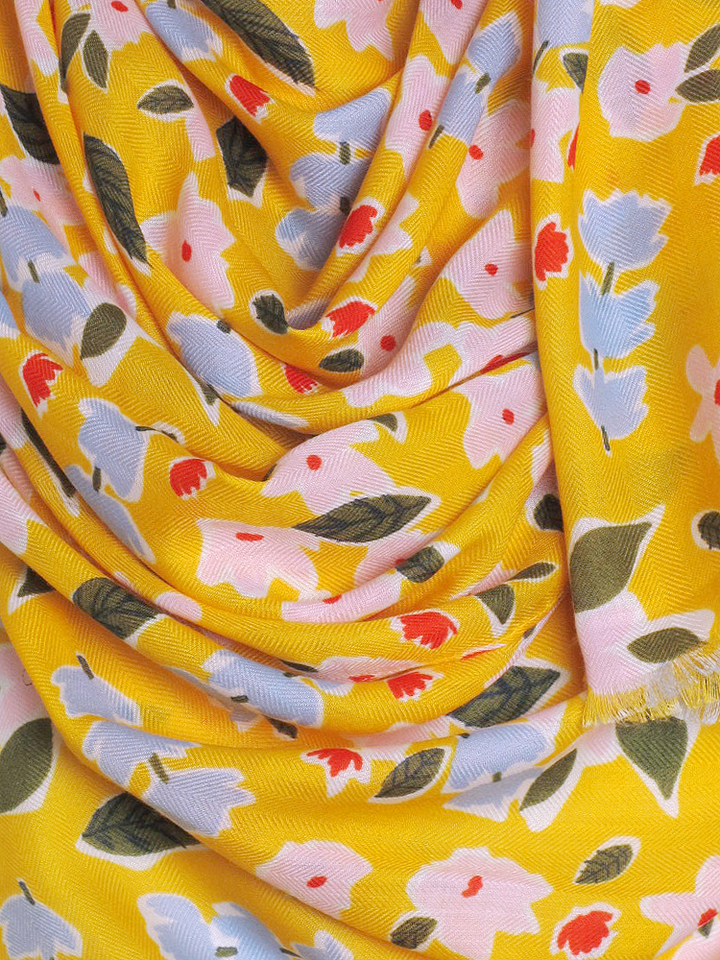 Yellow Ditsy Flower Print Hijab