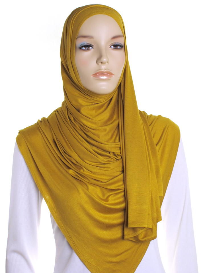 Mustard Premium Cotton Jersey Hijab