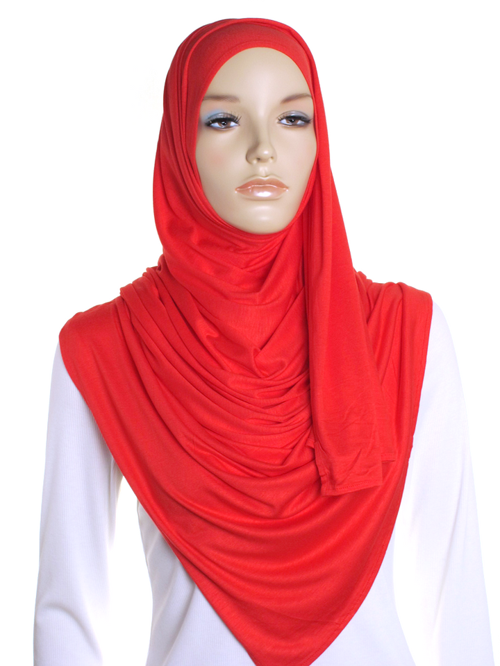 Red Premium Cotton Jersey Hijab