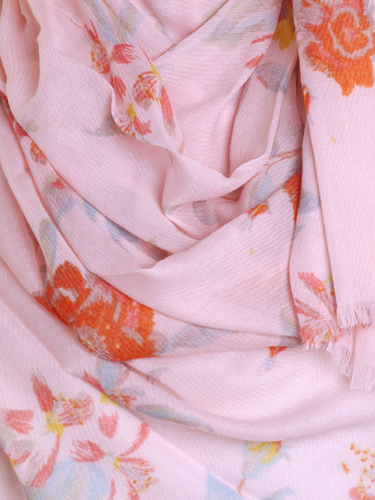 Pink Pastel Floral Print Hijab