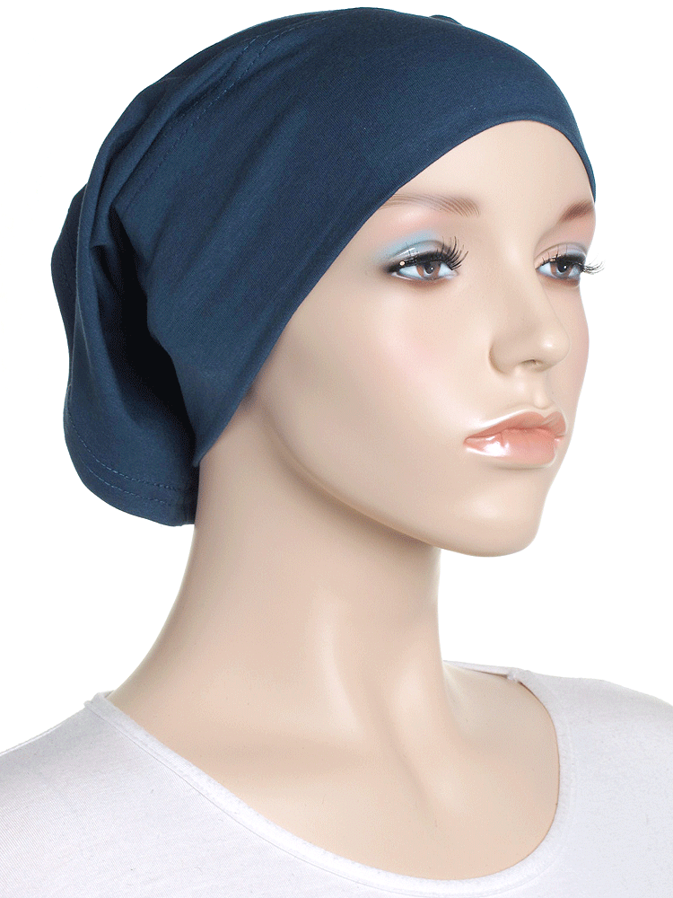 Aegean Blue Plain Cotton Tube Underscarf - Hijab Store Online