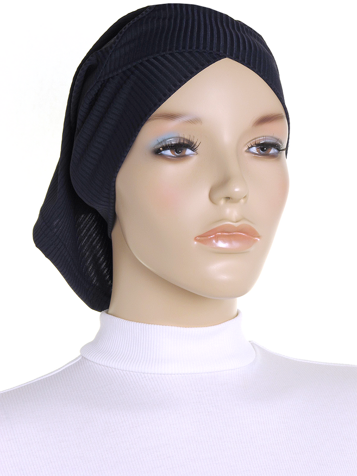 Navy Criss Cross Ribbed Underscarf